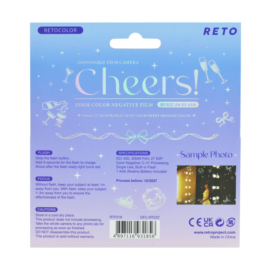 RETO Retocolor CHEERS 400 Disposable Camera, 27 Exp
