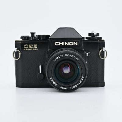Chinon CE II Memotron + Pentacon MC Auto (M42) 29mm F2.8 Lens