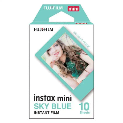 Fujifilm INSTAX Mini Instant Film (10 Exposures, Sky Blue Frame)