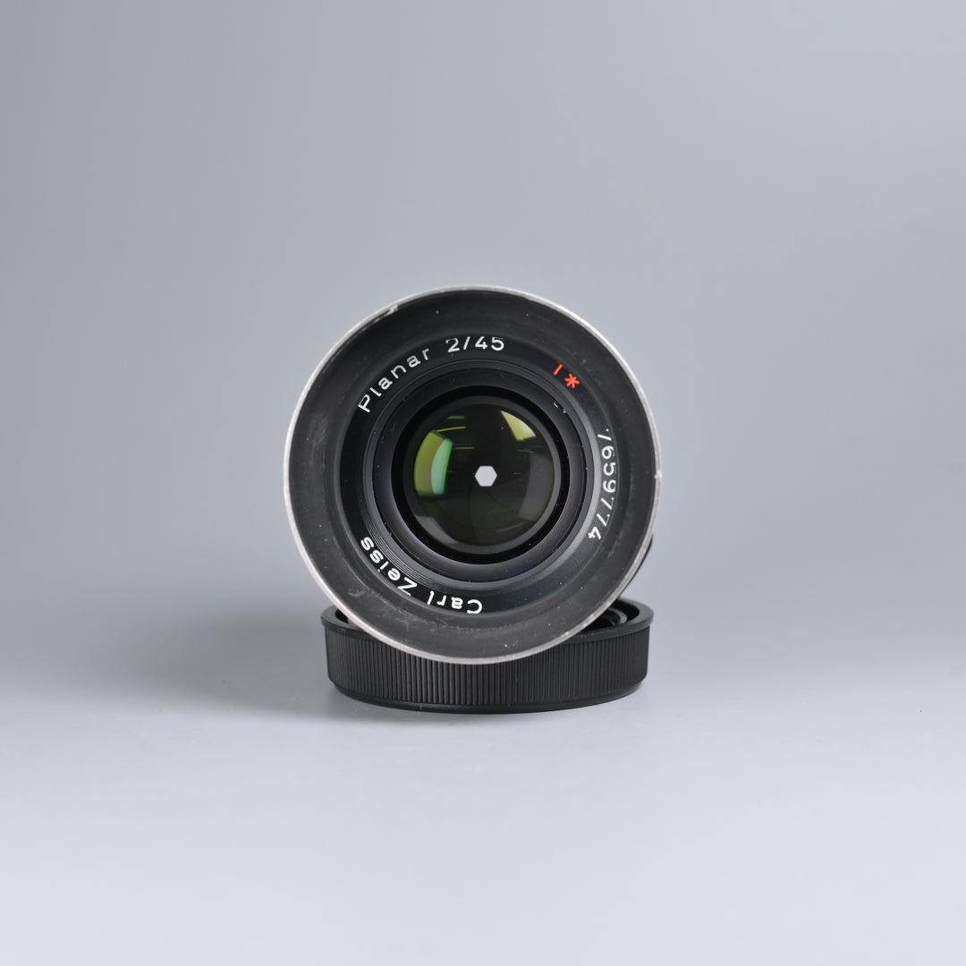 Contax Planar 45mm F2 Lens (with hood).