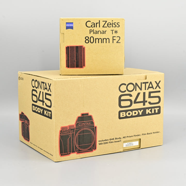 Contax 645 + Carl Zeiss T* Planar 80mm F2 Lens [Box Set]