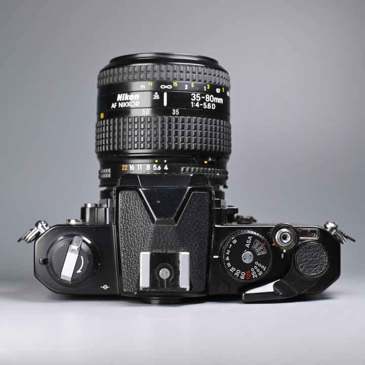 Nikon FM Black + AF Nikkor 35-80mm F4D Zoom Lens