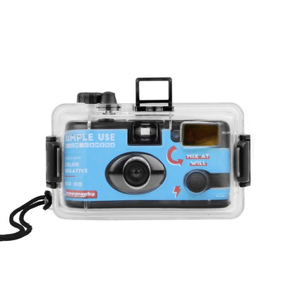 Simple Use Color Analogue Aqua Reloadable Camera (with Underwater Case)